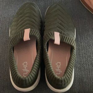 Ryka green slip on shoes